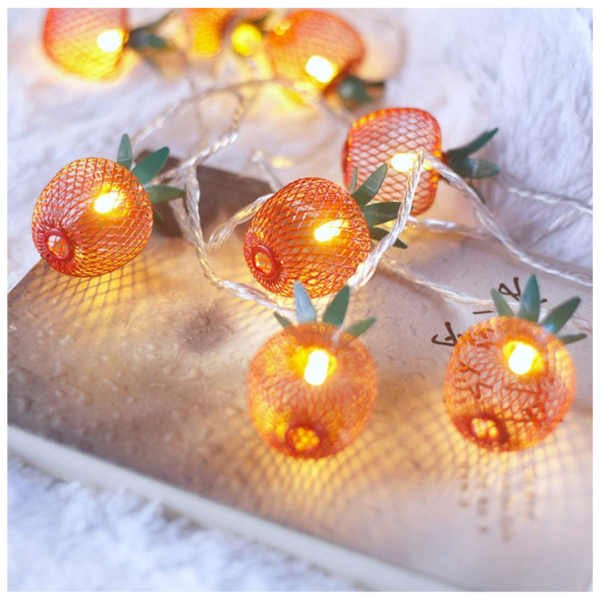 17332055306-3 Guirnalda de Piñas Naranjas LED 20 Pcs