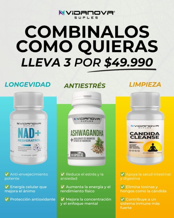 TRIPACK NAD/ASHWAGANDHA/CANDIDA