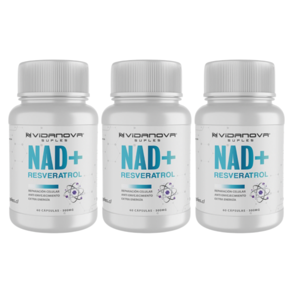 PACK X3 NAD+ RESVERATROL 1000MG 60 CAPS
