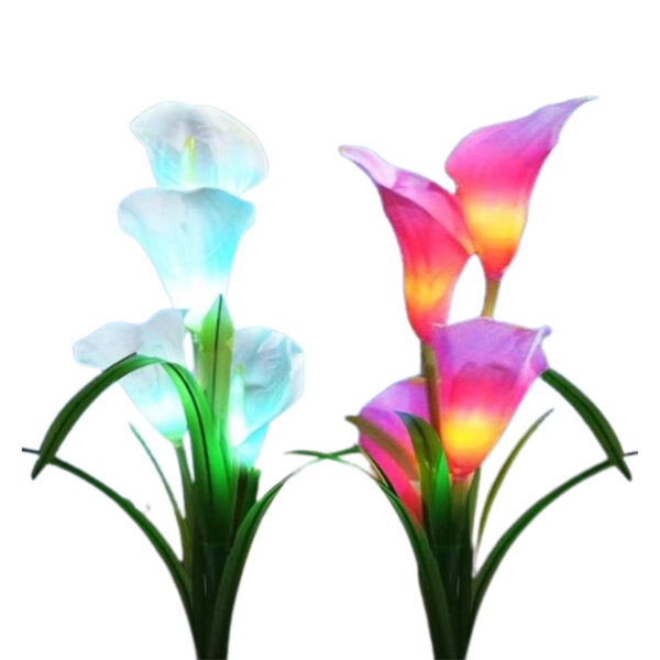 Flor de luces solar con diseño de lirio